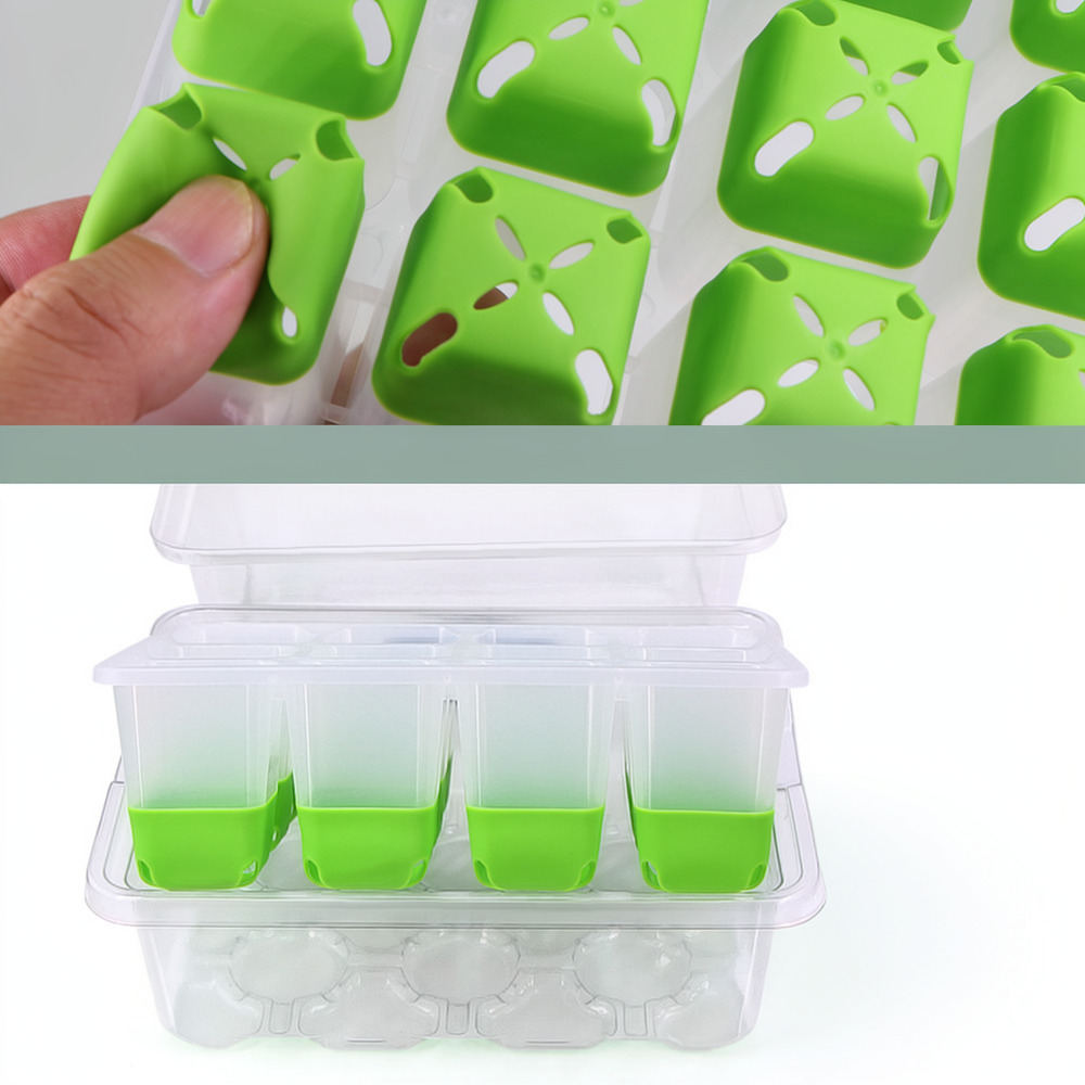Indoor Garden Kit - 再利用可能なシリコン製育苗箱、植物の増殖用トレイ、室内用多肉植物・野菜栽培用育苗ポット。