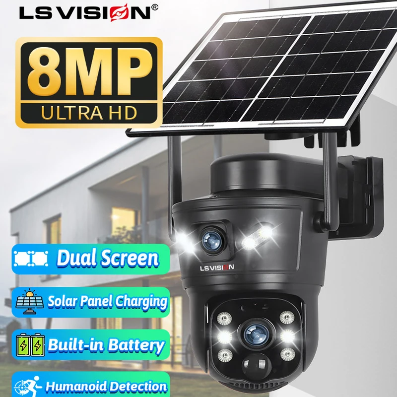 Garden Camera - LS VISION 8MP 4G ソーラーカメラ デュアルレンズ