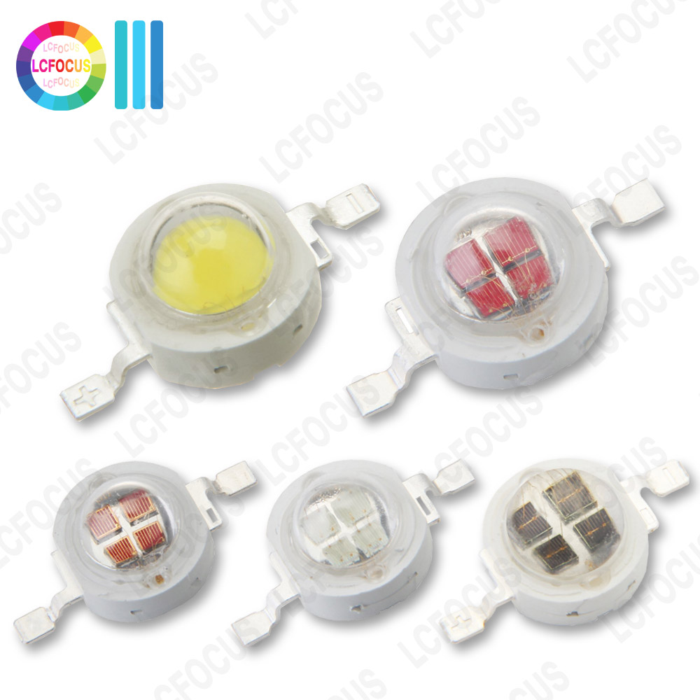 Grow Light Led - 10 個 5 ワット LED チップレッドグリーンブルーイエローウォームホワイトナチュラルホワイトクールホワイト紫外線オレンジ赤外線