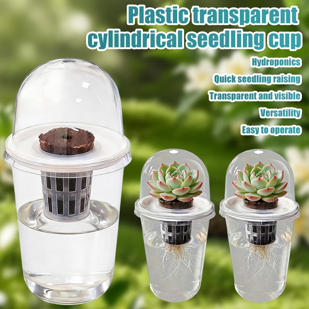 植物苗水耕栽培カップ透明プラスチック植木鉢目に見える根系温室 - Hydroponic Tower のレビューと価格