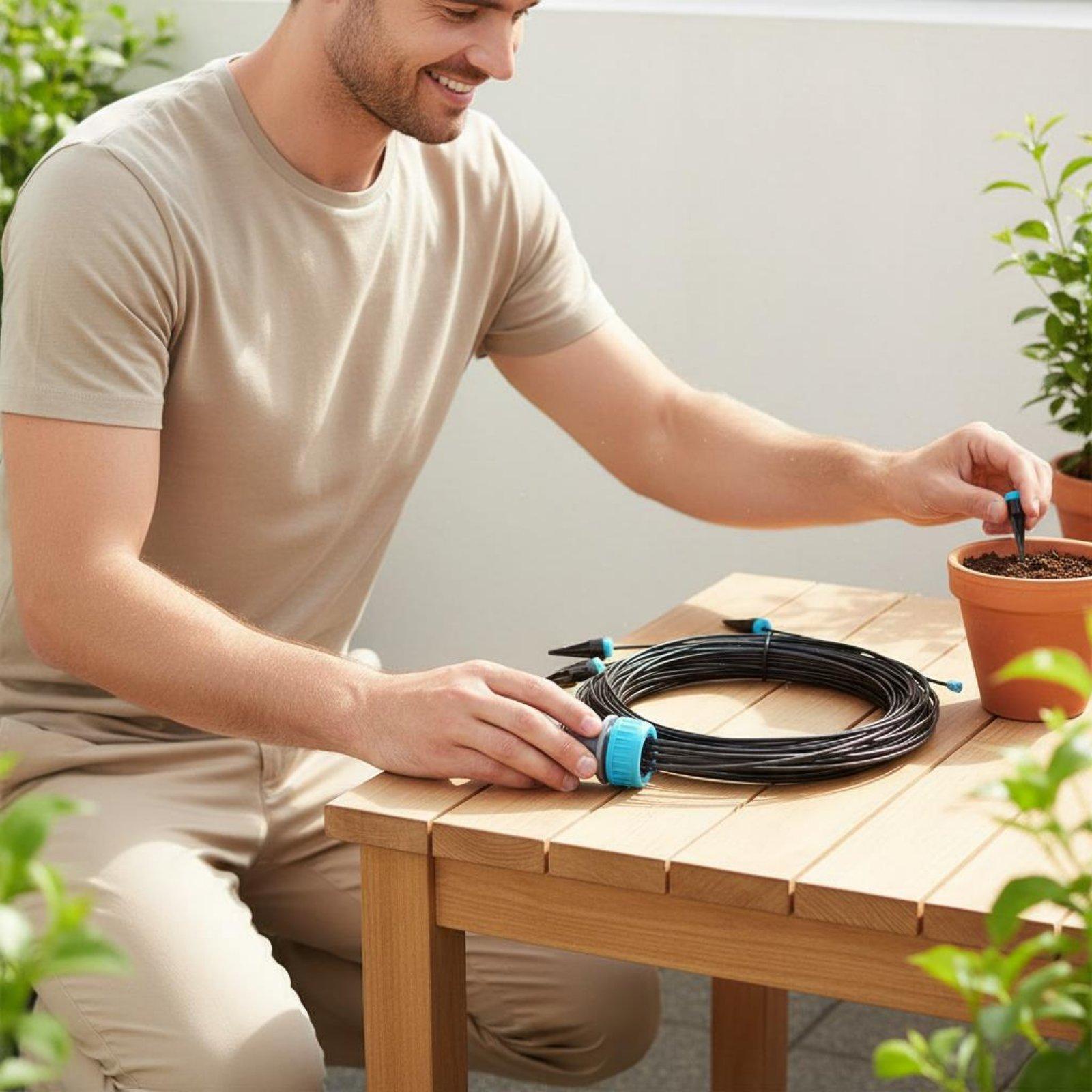 10ヘッド式点滴灌漑キット。流量調整機能付きで、自動的に植物 - Automatic Watering のレビューと価格