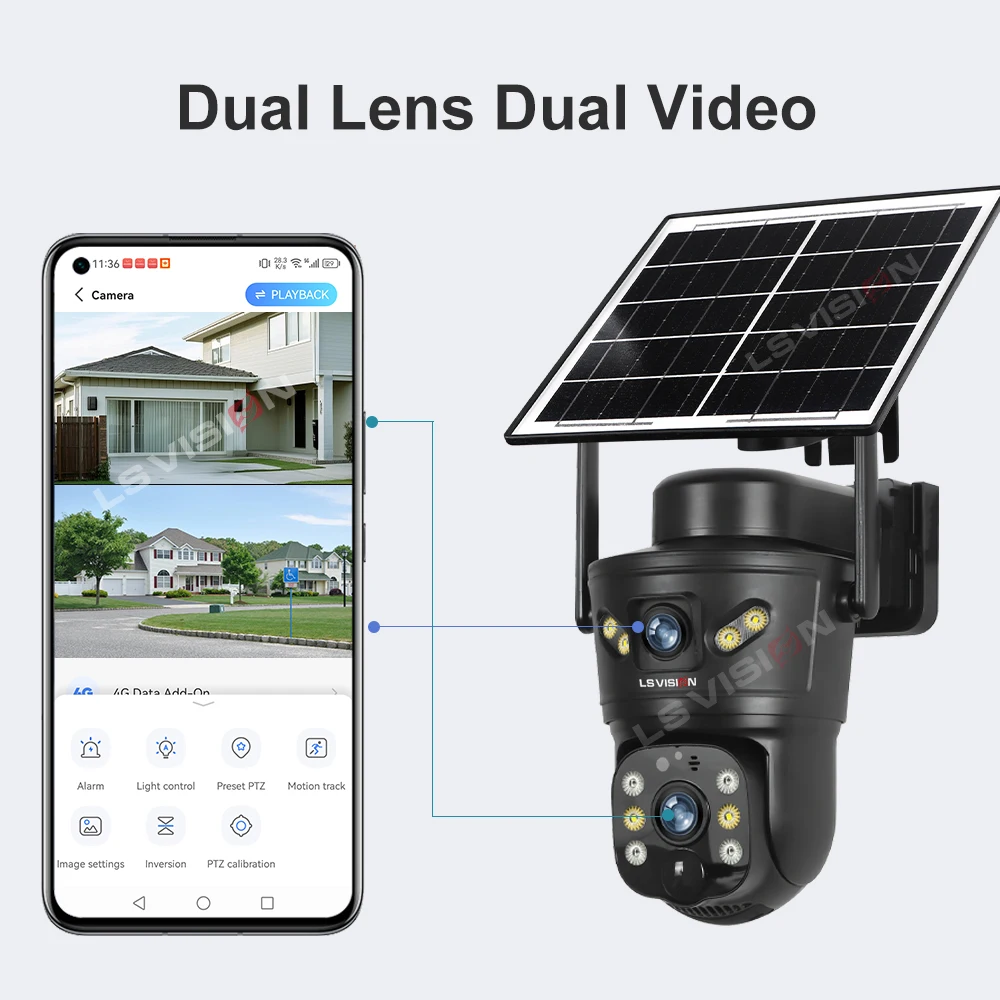LS VISION 8MP 4G ソーラーカメラ デュアルレ - Garden Camera のレビューと価格