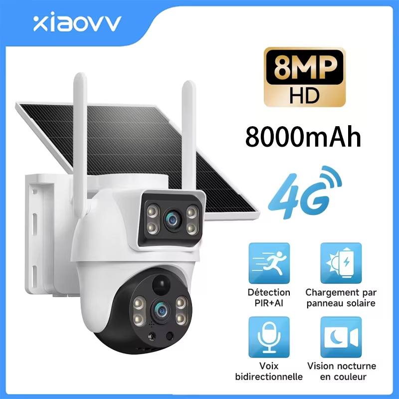XIAOVV 8MP 4G LTE ソーラー屋外IPカメラ  - Garden Camera のレビューと価格