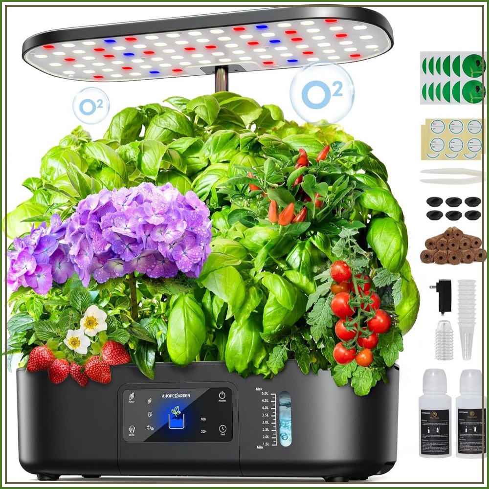 12ポッド式屋内水耕栽培ガーデン、LCDと育成ライト付き、ハ - Hydroponic Grow Pod のレビューと価格