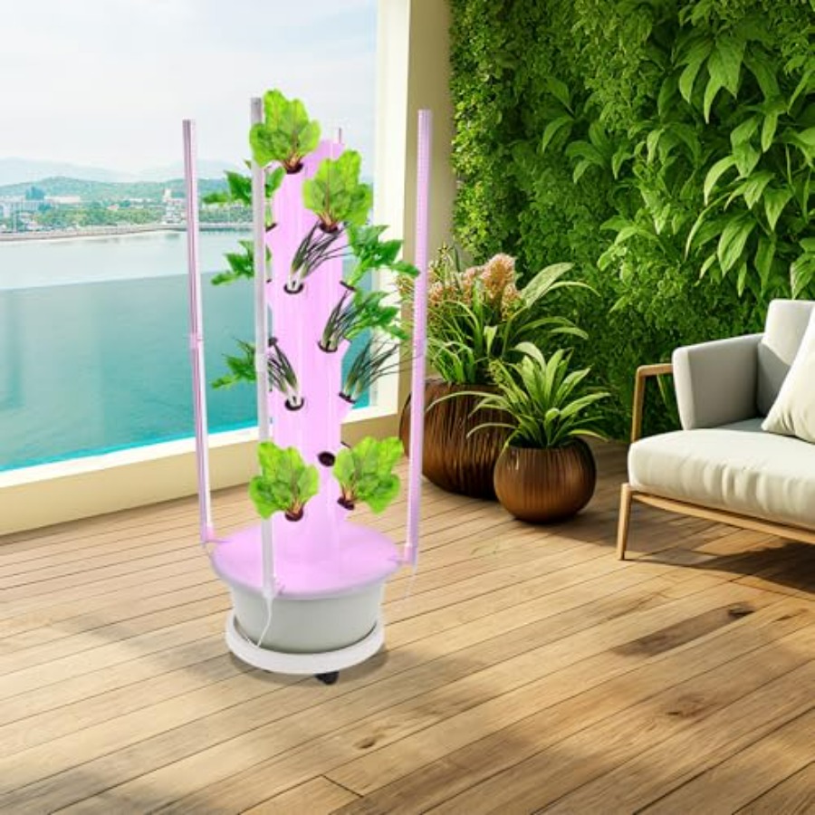 屋内/屋外の庭園農場や学校向けの水耕栽培タワー：LED育成ラ - Hydroponic Tower のレビューと価格