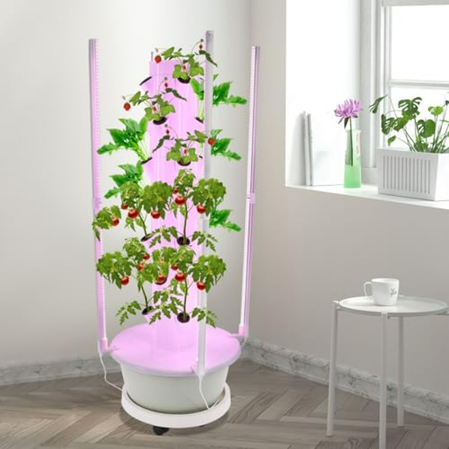 屋内/屋外の庭園農場や学校向けの水耕栽培タワー：LED育成ラ - Hydroponic Tower のレビューと価格